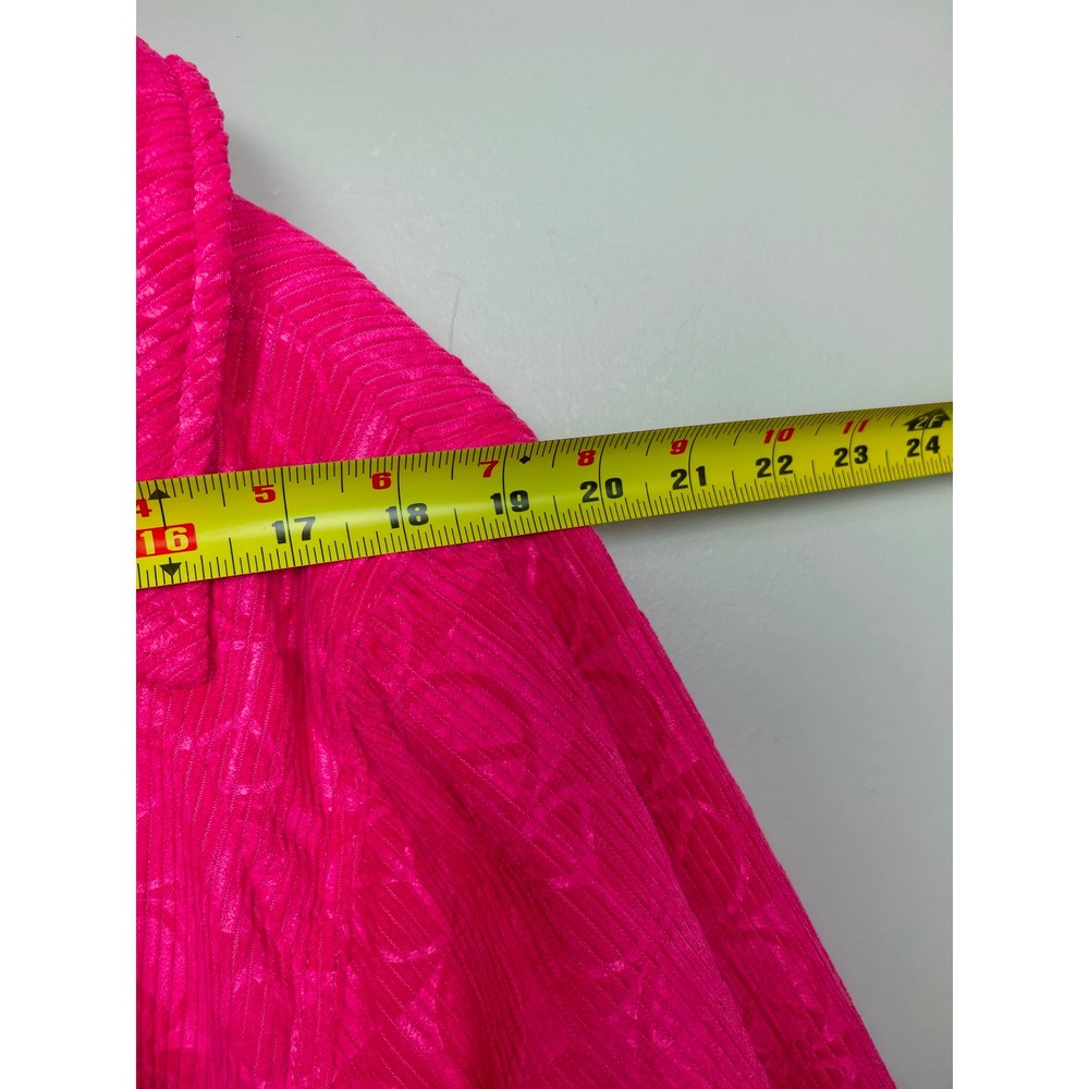 Urban Outfitters Pink Corduroy Peace Sign Quilted Crop Jacket Neon L View 6